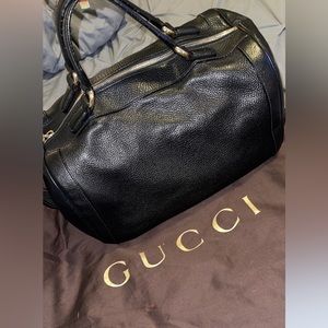 Gucci Black Leather Bowling Ball Bag